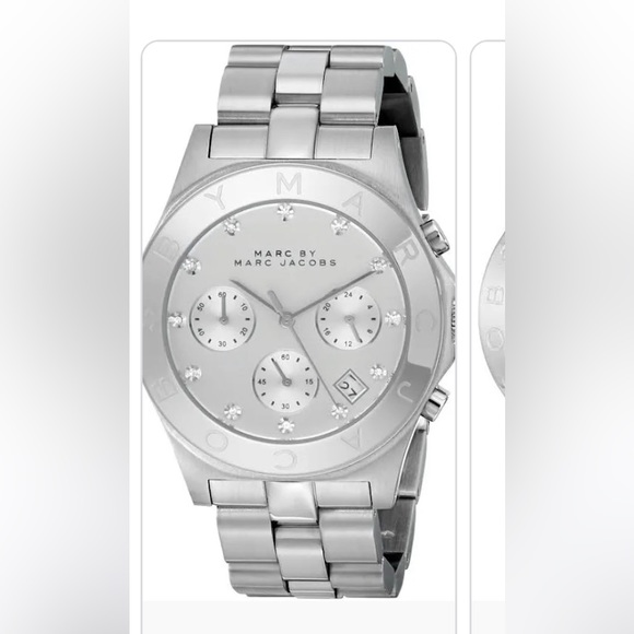 Marc Jacobs Henry Glitz Chronograph Silver Dial Silver Steel Strap Watch for Women - MBM9017